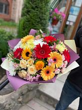 Букет цветов из:  Герберы, Ромашки, Хризантемы, Розы и Подсолнухи #REPLACE_PRED# Москве