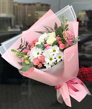 Букет цветов из:  Розы, Лизиантусы и Хризантемы #REPLACE_PRED# Пригородном Воронежская область